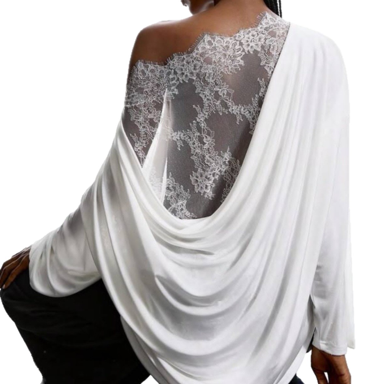Sexy Perspective Lace Splicing – обзор и цена Blouse Off Shoulder