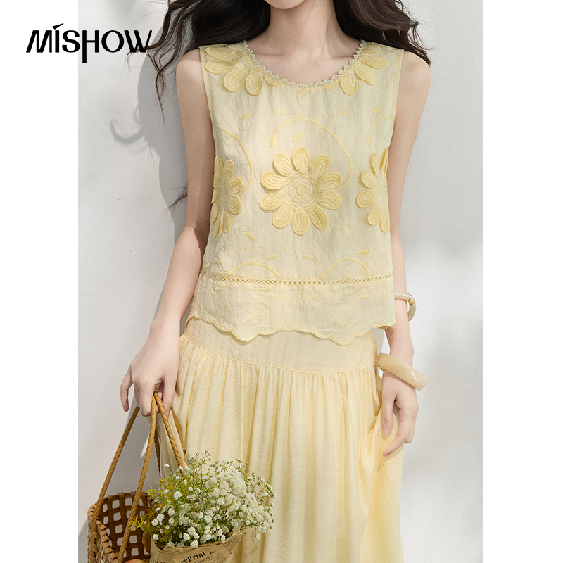 MISHOW French Floral Embroider – обзор и цена Midi Skirt Floral