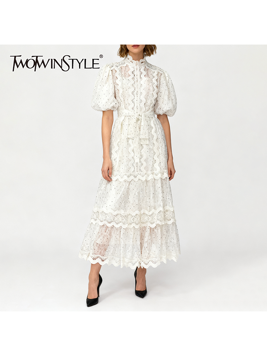 TWOTWINSTYLE Dot Print Sheer D – обзор и цена Linen Dress Wrap