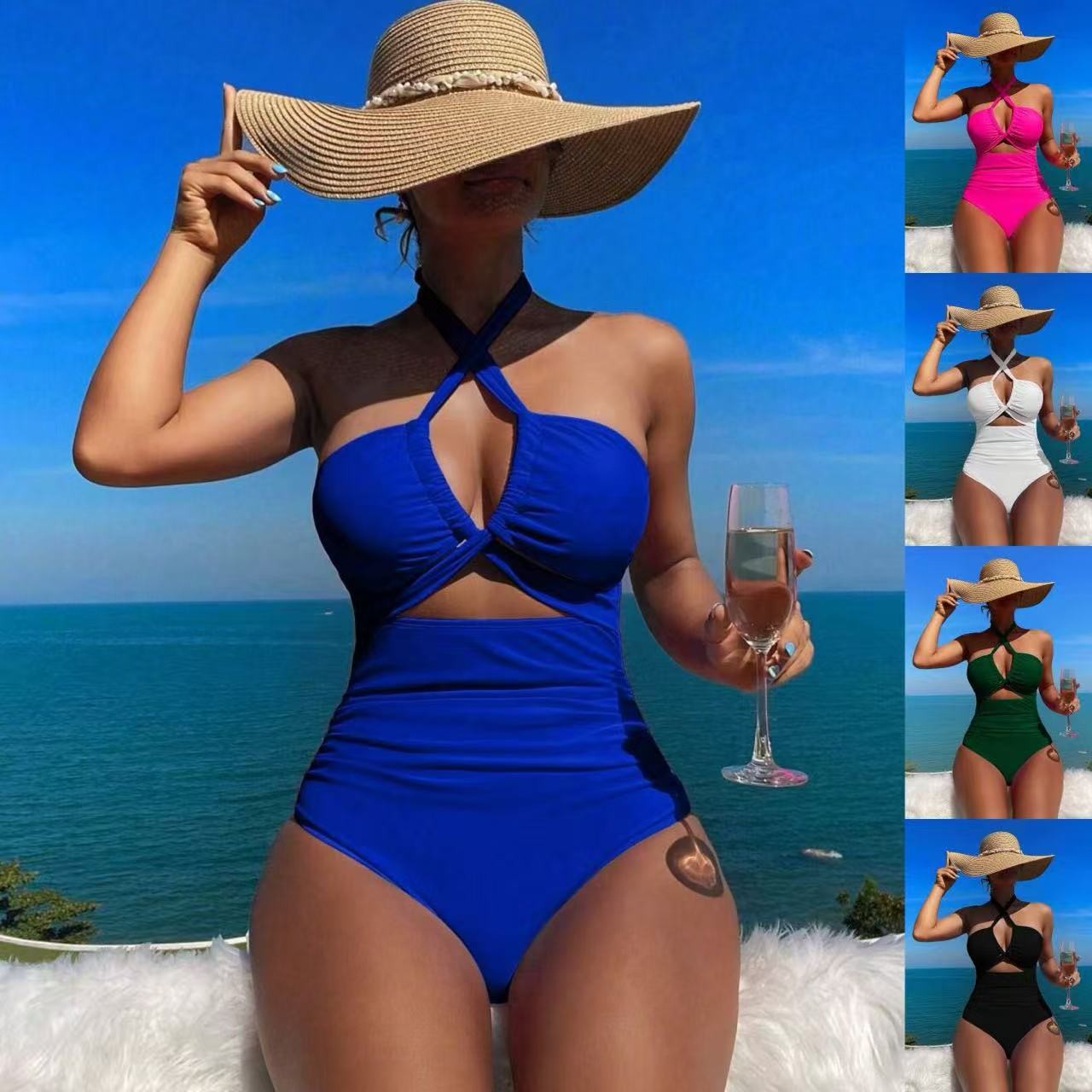 Women Swimsuit Halter Neck Sol – обзор и цена Swimsuit Bikini Ruched