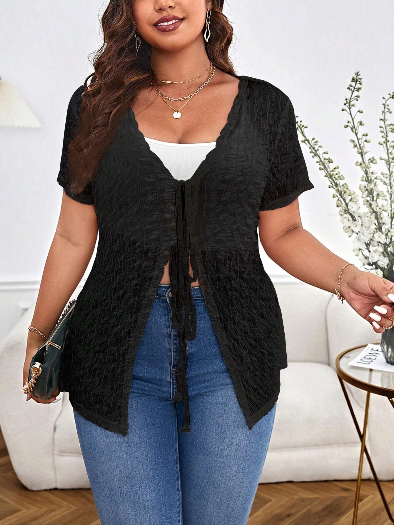 Spring Summer Plus Size Women  – обзор и цена Kimono Sheer Floral