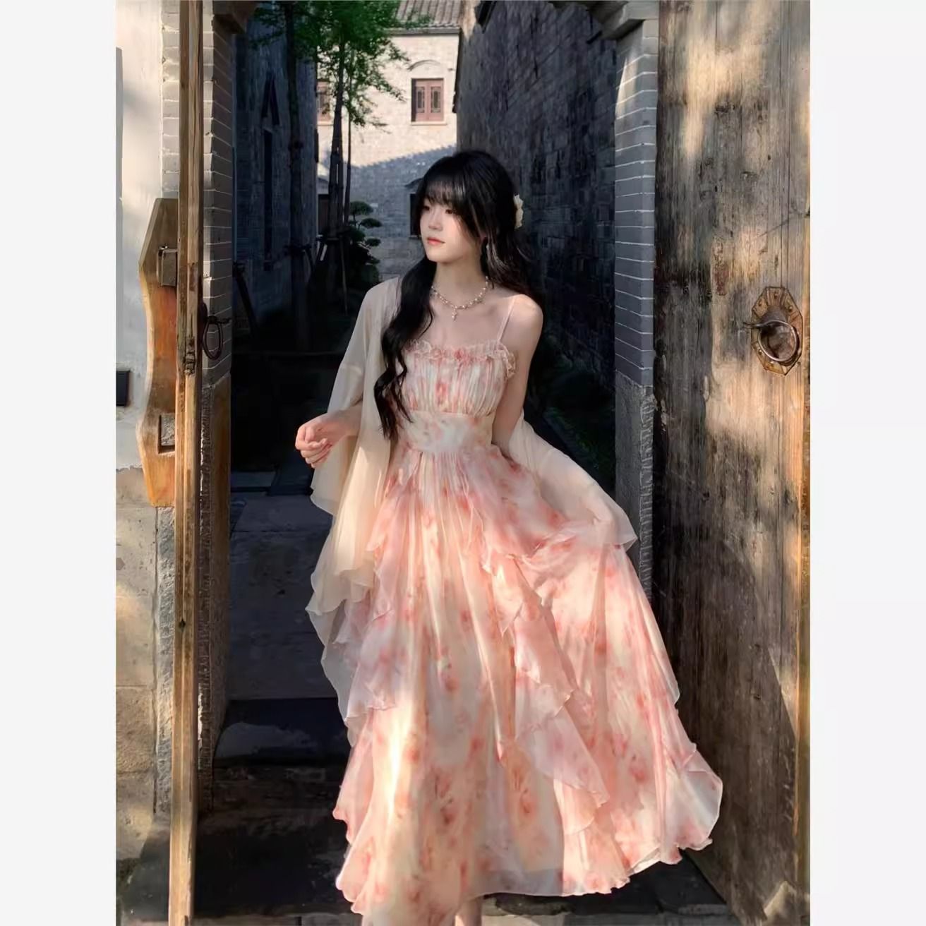 Women Watercolor Peach Floral  – обзор и цена Kimono Sheer Floral