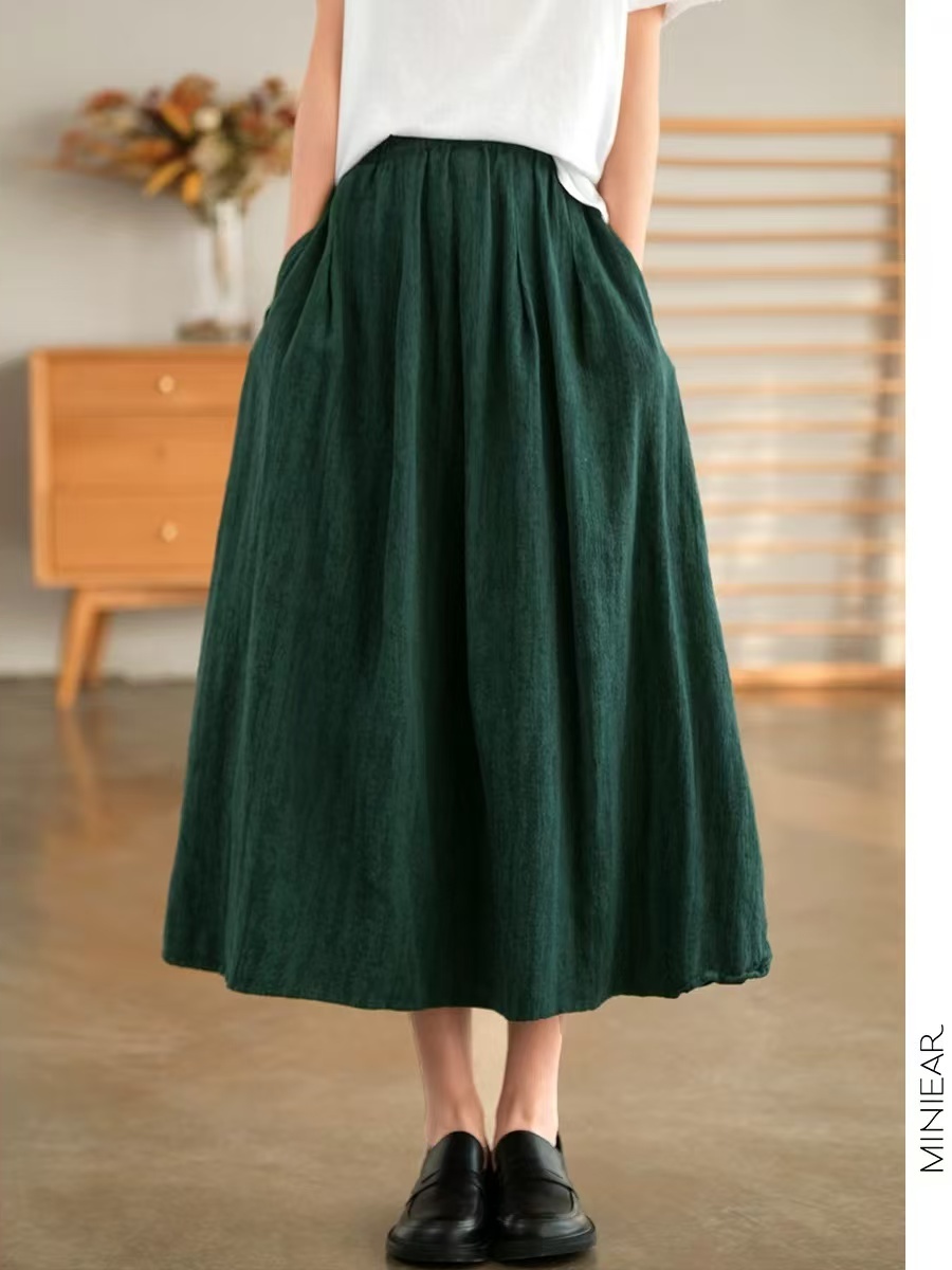 New 2025 Autumn Pure Color Flo – обзор и цена Midi Skirt Floral