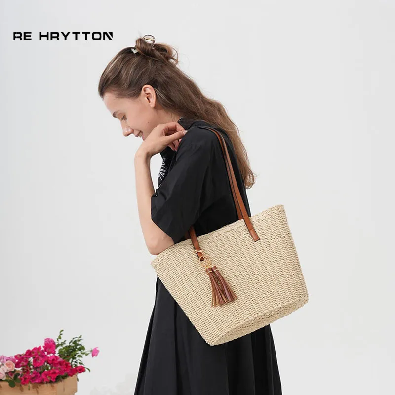 Fringed Straw Tote Bag Handwov – обзор и цена Tote Bag Beach