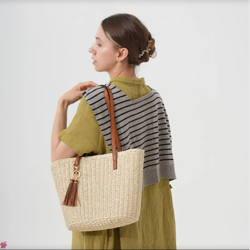 Fringed Straw Tote Bag Handwov – обзор и цена Tote Bag Beach