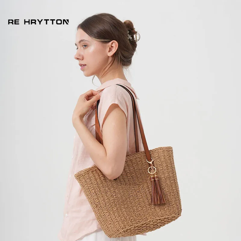 Fringed Straw Tote Bag Handwov – обзор и цена Tote Bag Beach