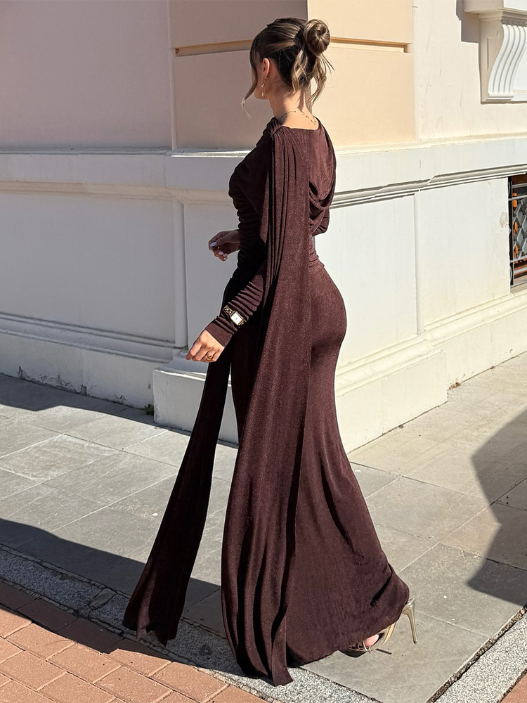 Kliou Ruched Elegant Long Dres – обзор и цена Linen Dress Wrap