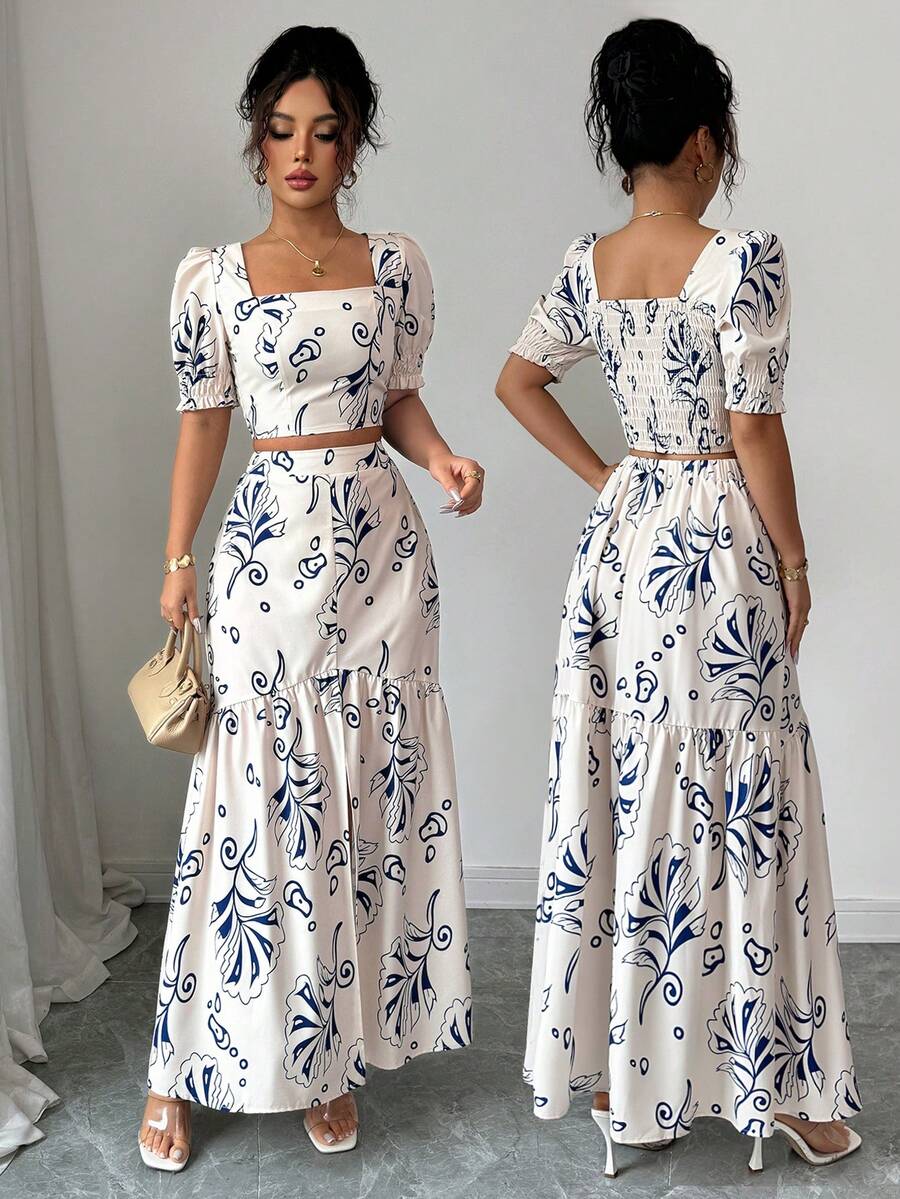 Floral Print Women 2Pcs Outfit – обзор и цена Romper Floral Print