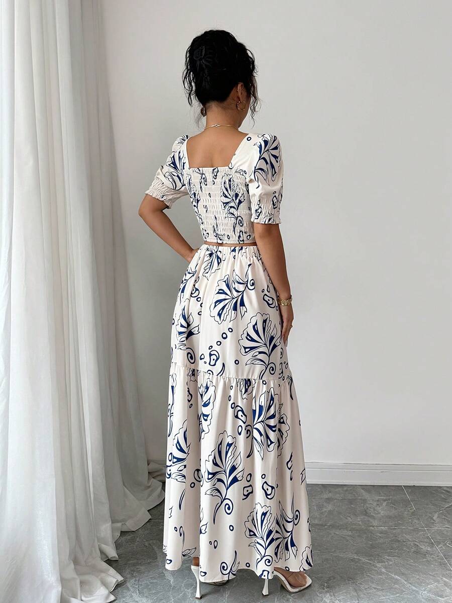 Floral Print Women 2Pcs Outfit – обзор и цена Romper Floral Print