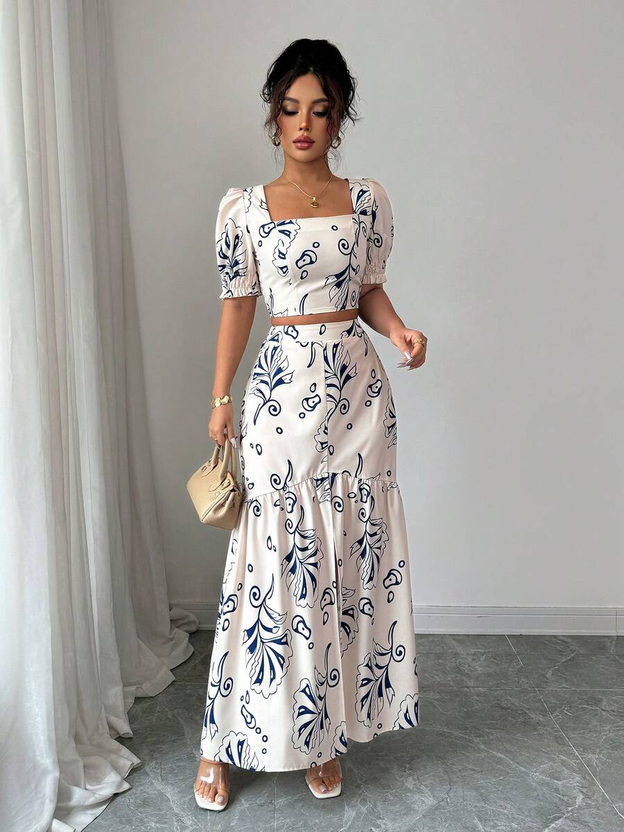 Floral Print Women 2Pcs Outfit – обзор и цена Romper Floral Print