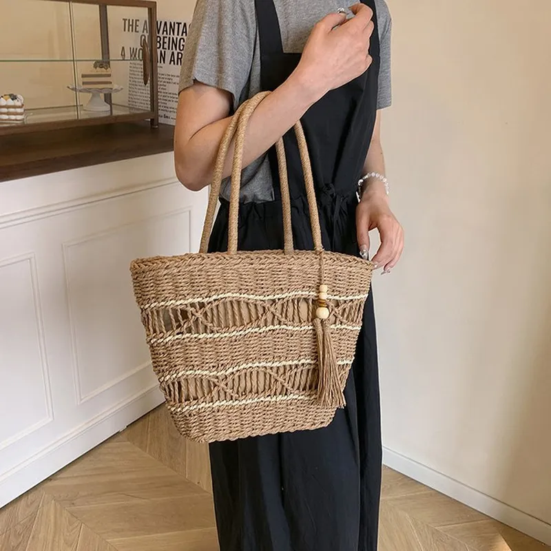 Hollow Woven Straw Shoulder Ba – обзор и цена Tote Bag Beach