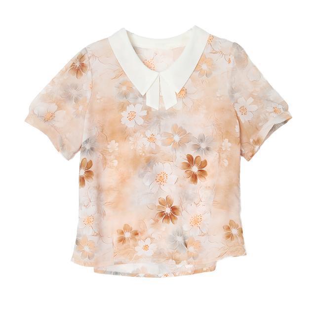 Chiffon Blouse for Women Short – обзор и цена Romper Floral Print