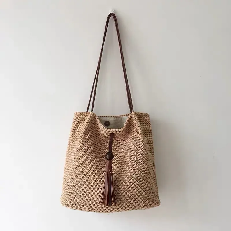 Tassel straw woven tote bag ha – обзор и цена Tote Bag Beach