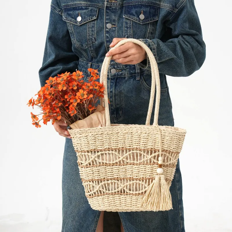 Hollow-Shoulder Straw Tote Bag – обзор и цена Tote Bag Beach