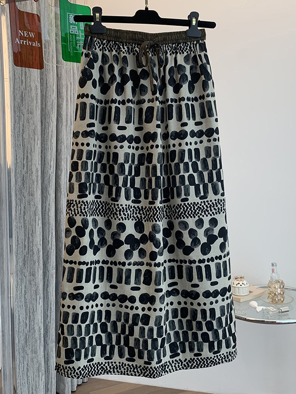 Retro Floral Print Loose Light – обзор и цена Midi Skirt Floral