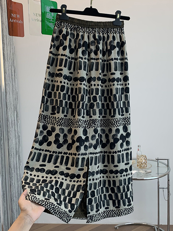 Retro Floral Print Loose Light – обзор и цена Midi Skirt Floral