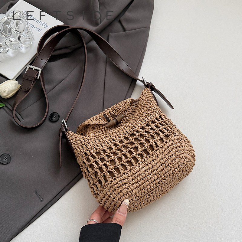 Small Woven Straw Bucket Bag L – обзор и цена Crochet Bag Raffia