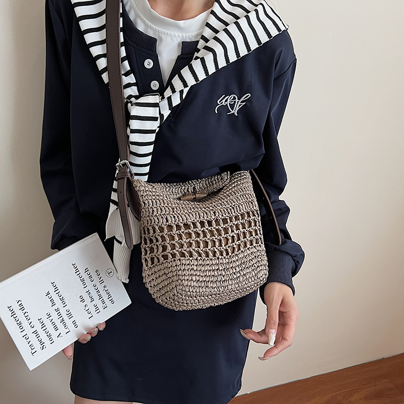 Small Woven Straw Bucket Bag L – обзор и цена Crochet Bag Raffia