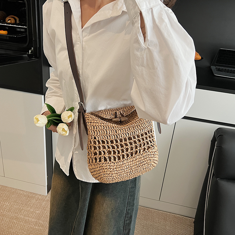 Small Woven Straw Bucket Bag L – обзор и цена Crochet Bag Raffia