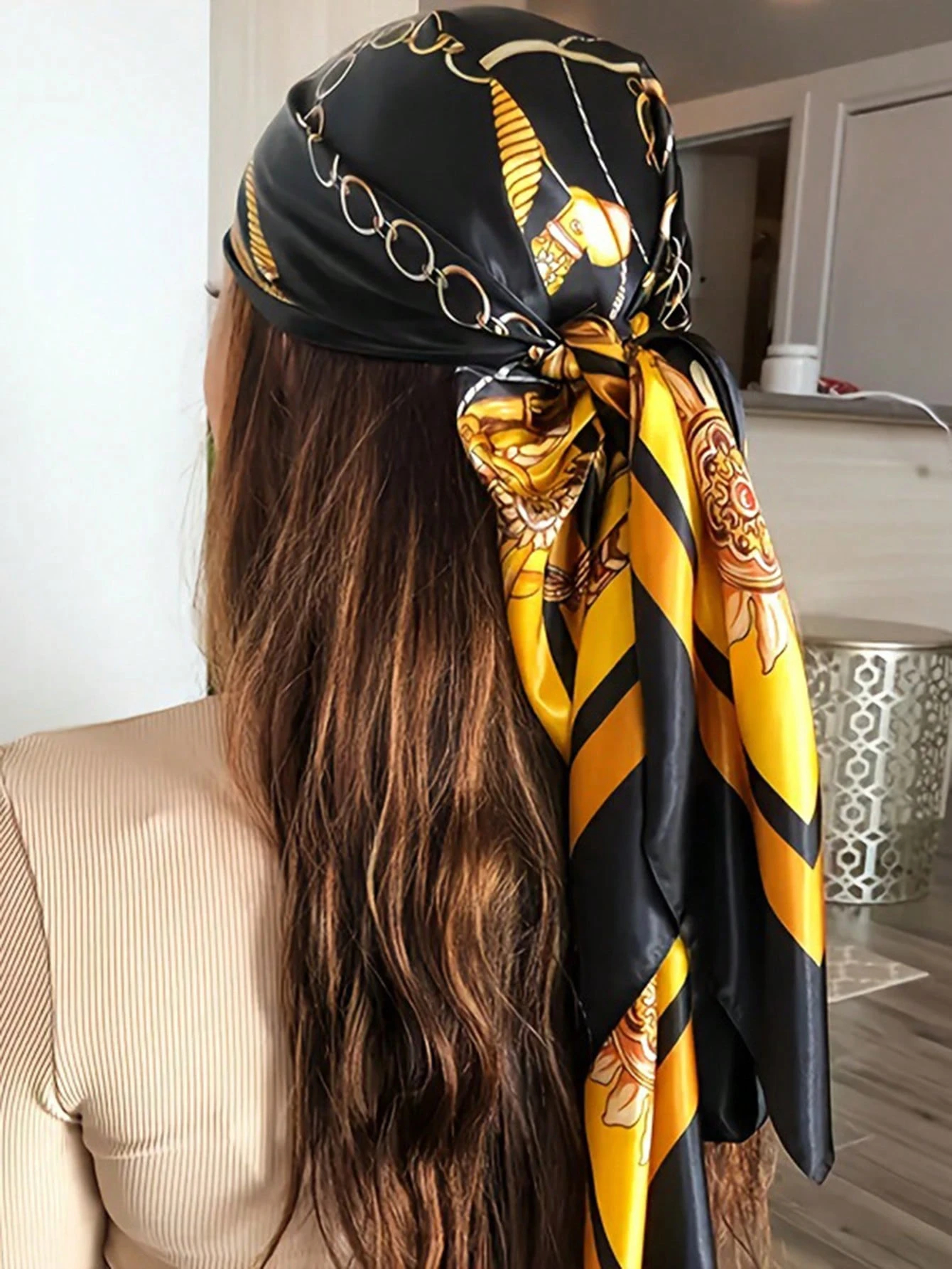 Luxury 90*90CM Vintage Chain P – обзор и цена Headband Summer Knit