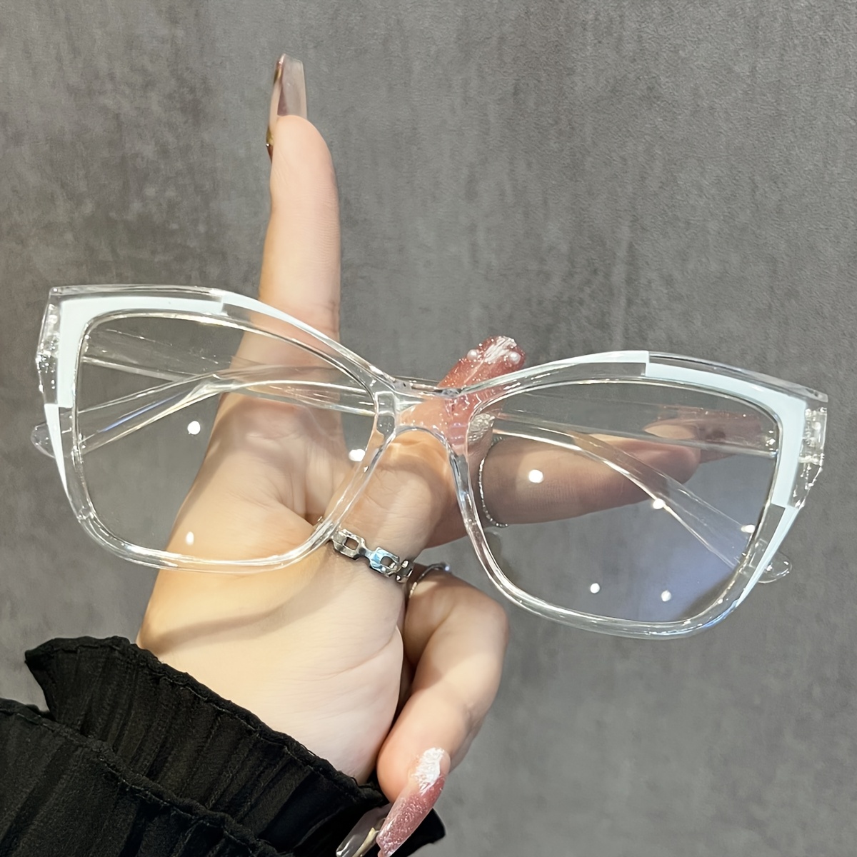 1PCS New Y2K Two-Tone Decorati – обзор и цена Sunglasses Cat Eye