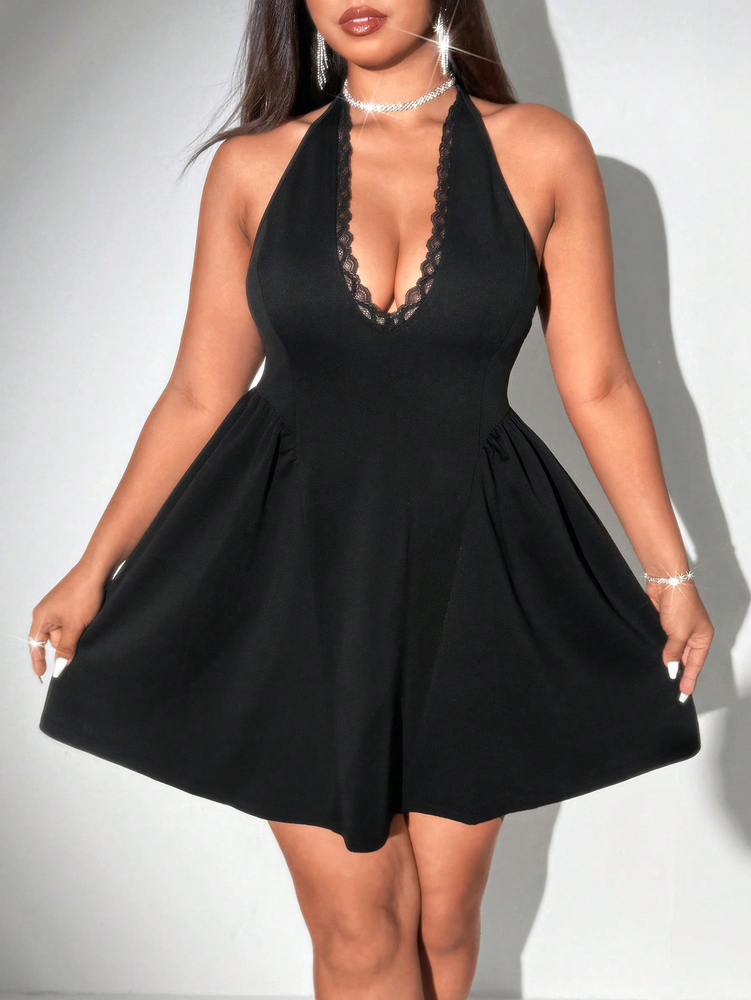 Plus Size Women Halter Black M – обзор и цена Maxi Dress Halter