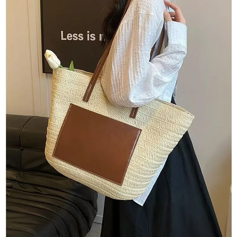 Straw hand-woven tote bag larg – обзор и цена Tote Bag Beach
