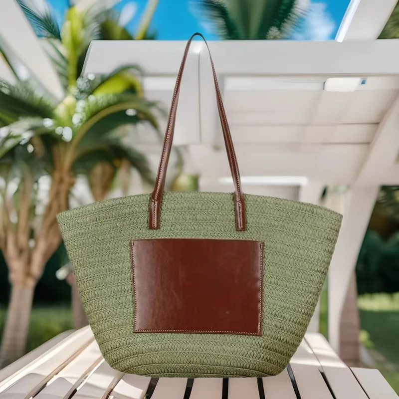 Straw hand-woven tote bag larg – обзор и цена Tote Bag Beach