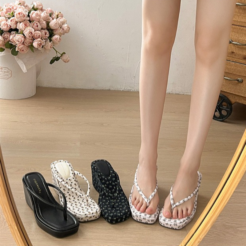Women Platform Wedge Heel Slip – обзор и цена Romper Floral Print
