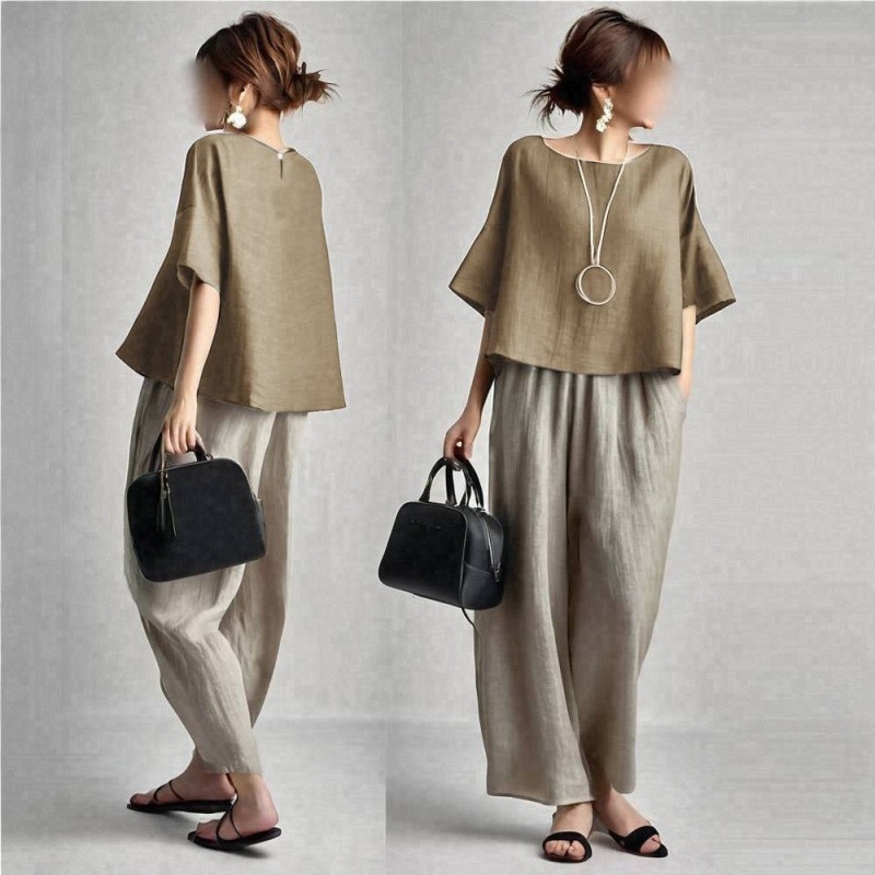 Two Pieces Women Pant Sets Sol – обзор и цена Linen Pant Wide