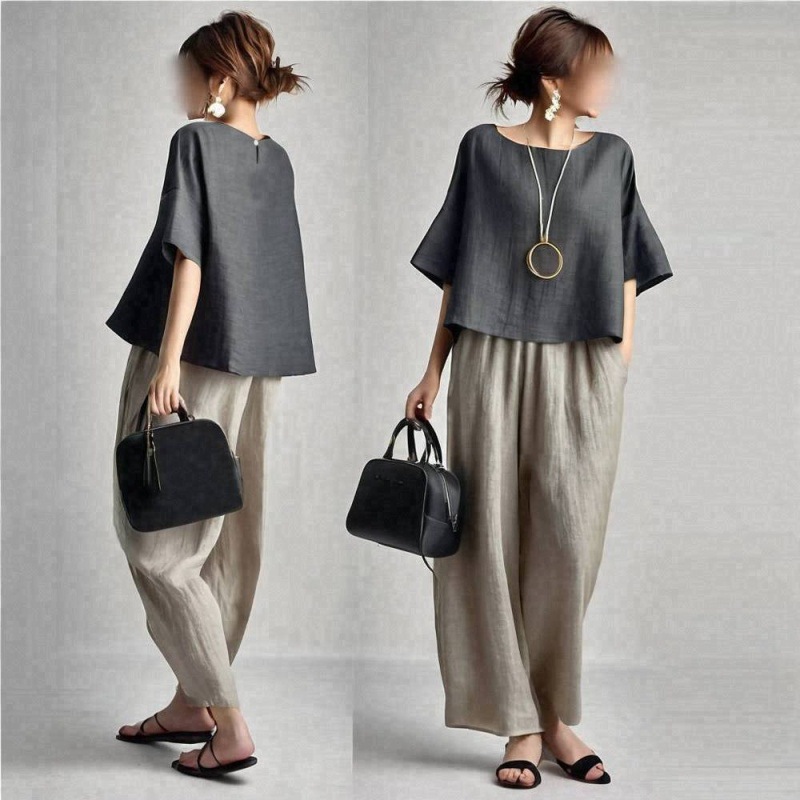 Two Pieces Women Pant Sets Sol – обзор и цена Linen Pant Wide