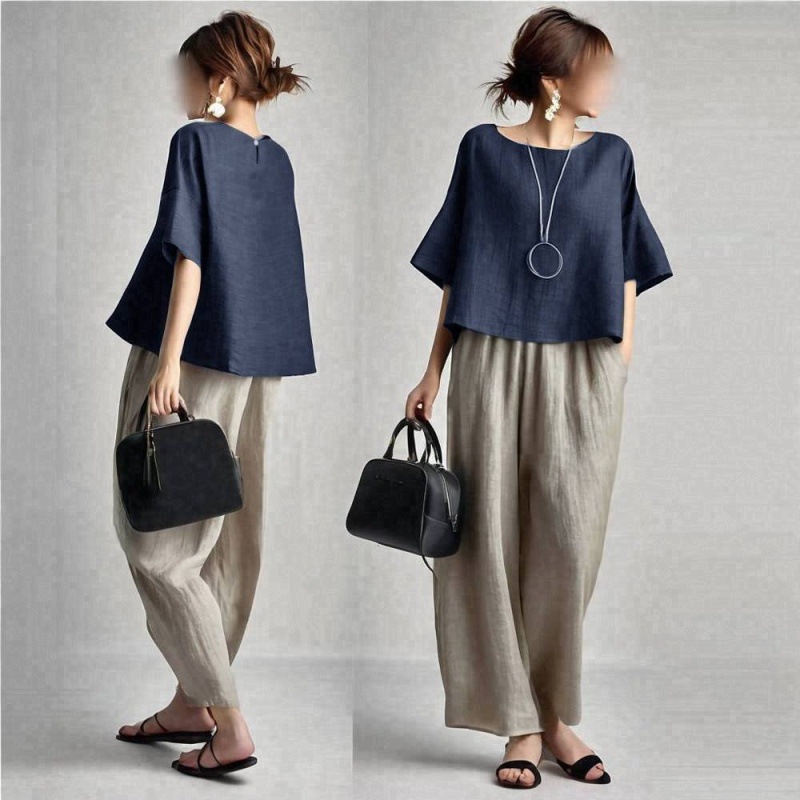 Two Pieces Women Pant Sets Sol – обзор и цена Linen Pant Wide