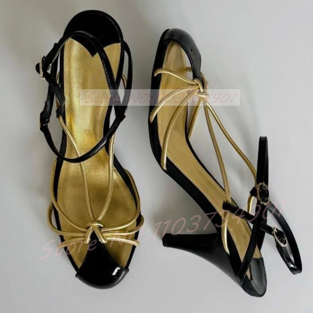 Gold Caged Strappy Knot Sandal – обзор и цена Sandal Strappy Heeled
