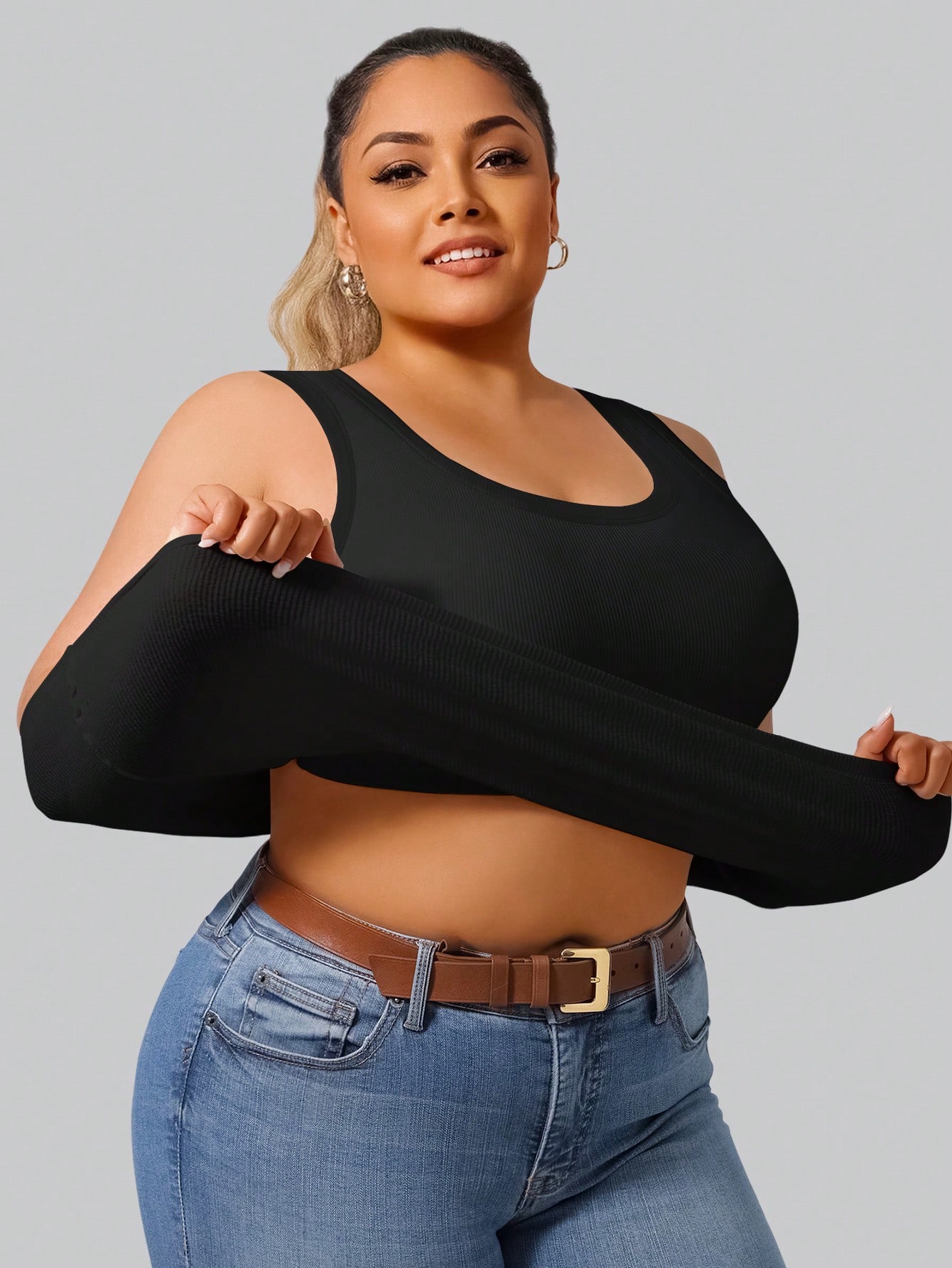 Plus Size Women's High Stretch – обзор и цена Crop Top Crochet